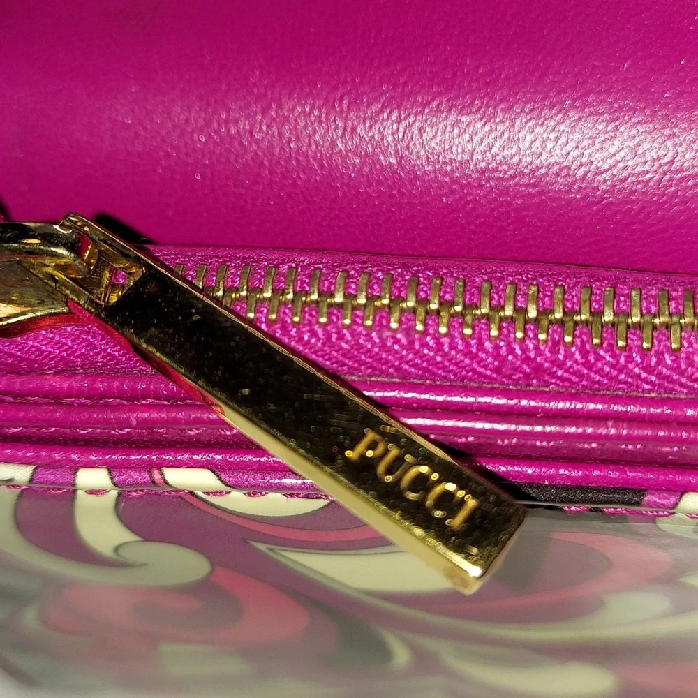 Emilio Pucci-Vintage Multi-color Print Bifold wallet in pink, purple & black - Picture 4 of 11